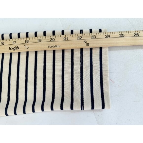 Lands End Cotton Striped Belted Robe L Beige & Navy‎ Lounge - Picture 7 of 8